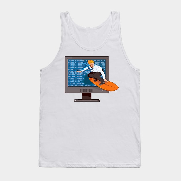 Businessman Surfing on Internet Retro Tank Top by retrovectors